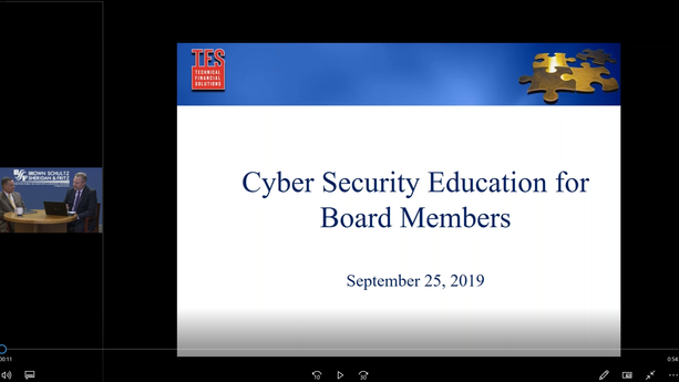 Cybersecurity Education for Board Members Webinar